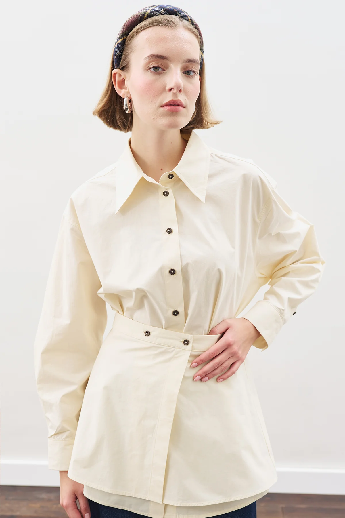 Shirt With Tie Accessory Soft Yellow - Image 5