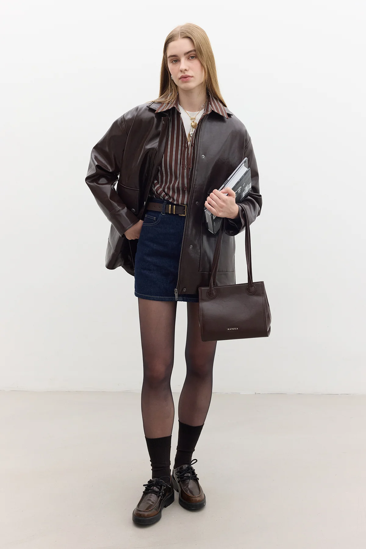 Short Denim Skirt Dark Blue - Image 4