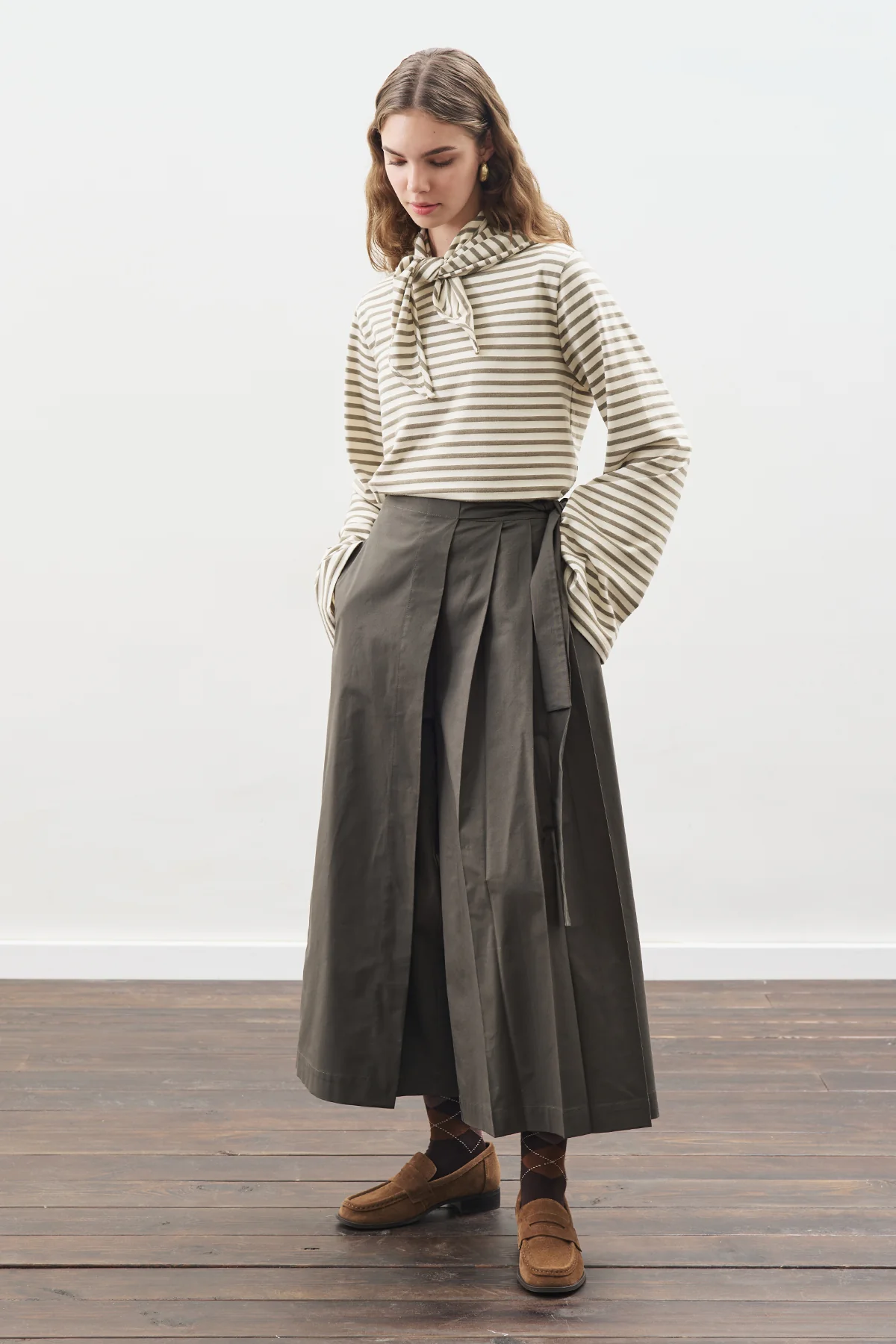 Skirt Style Pants Dark Green - Image 2