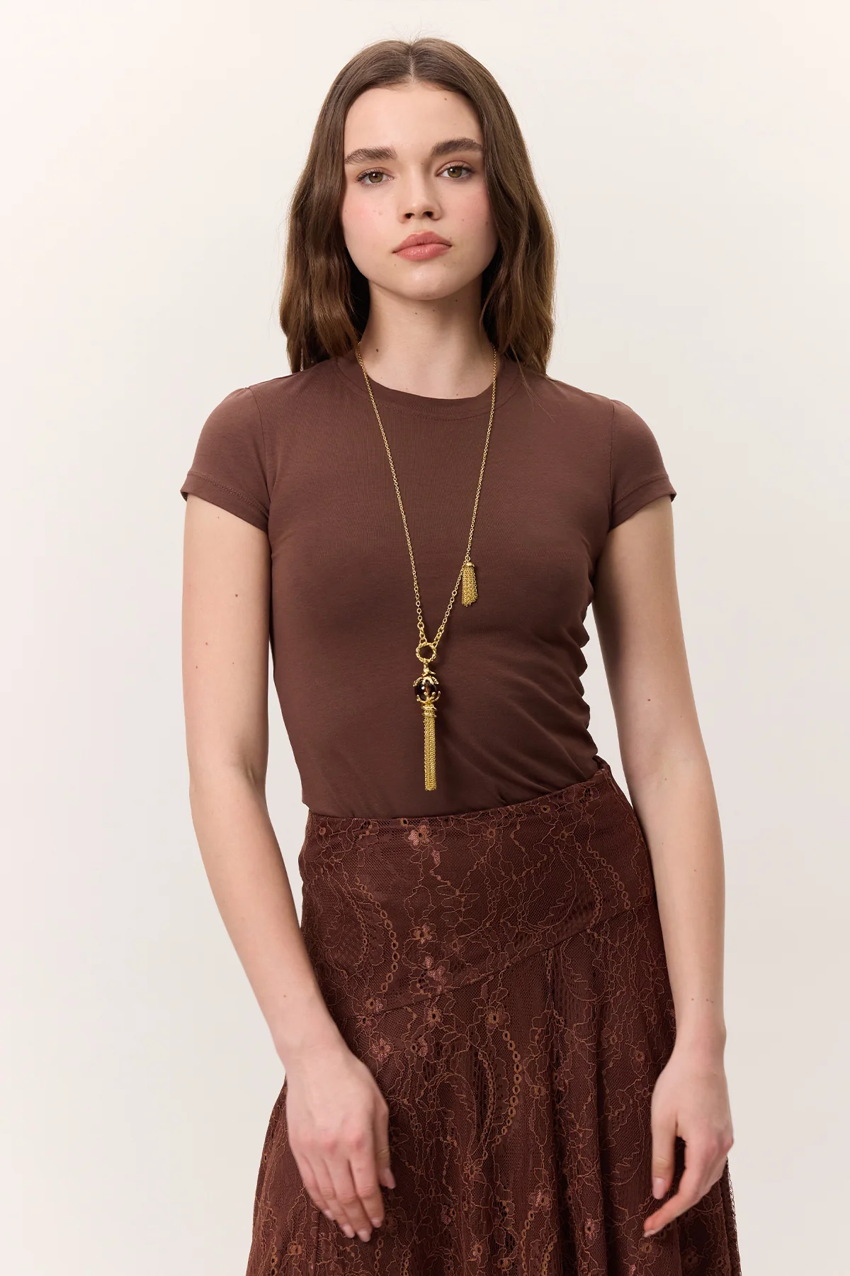 Sleeveless Stretch Bodysuit Brown - Image 2