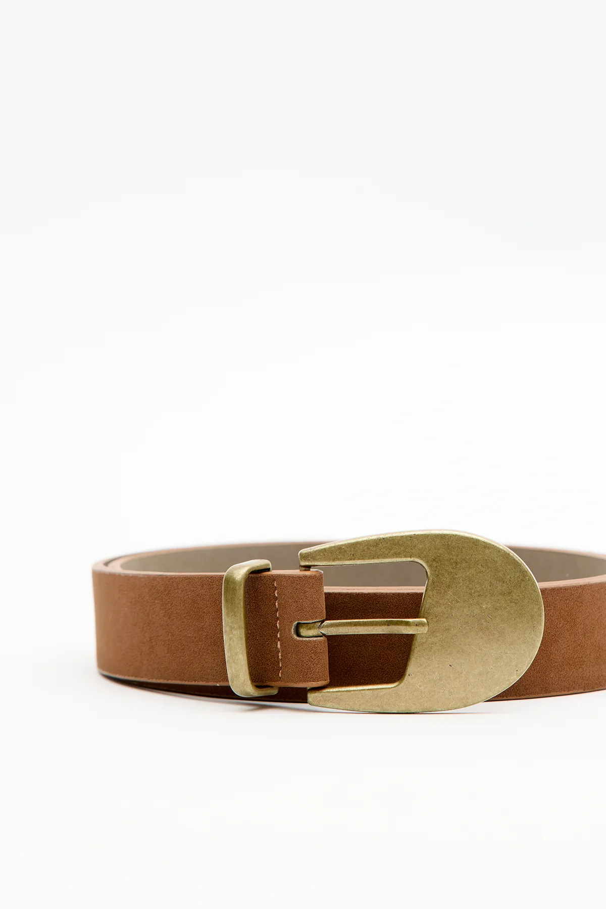 Slim Belt With Antique Buckle Camel - Image 5