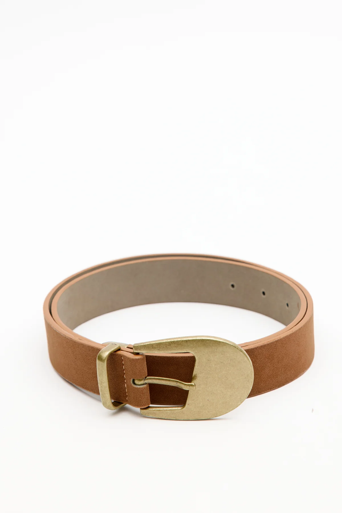 Slim Belt With Antique Buckle Camel - Image 6