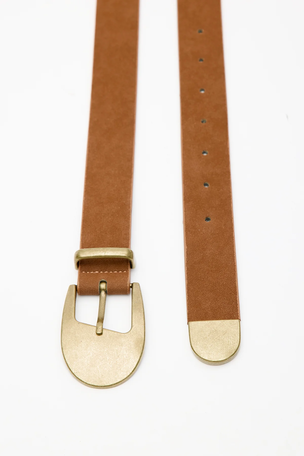 Slim Belt With Antique Buckle Camel - Image 8