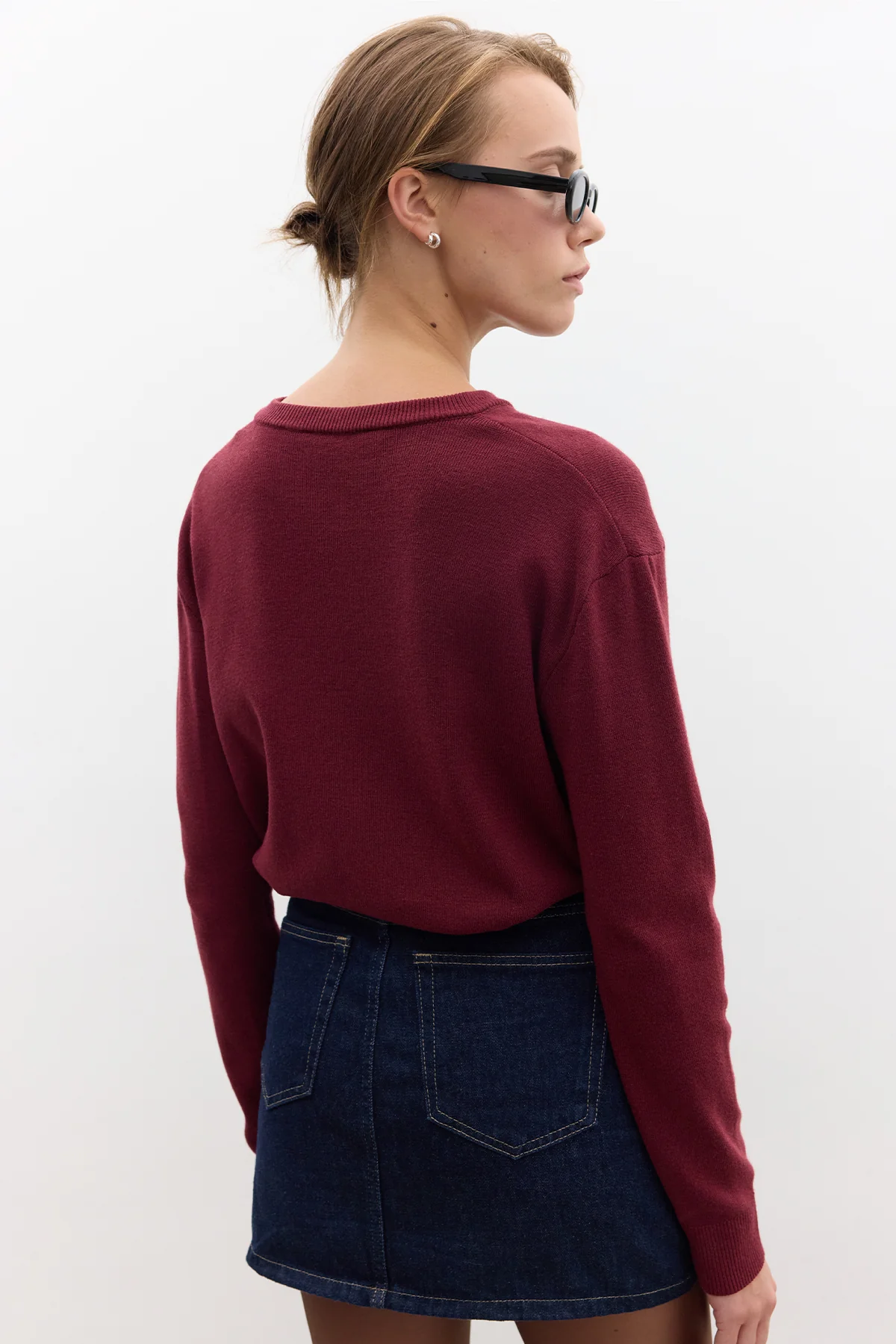 Soft Knit Cardigan Burgundy - Image 4