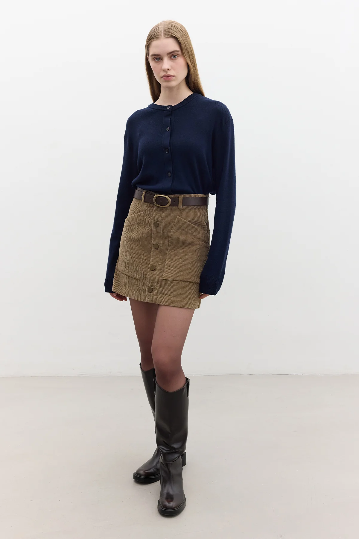 Soft Knit Cardigan Navy Blue - Image 5