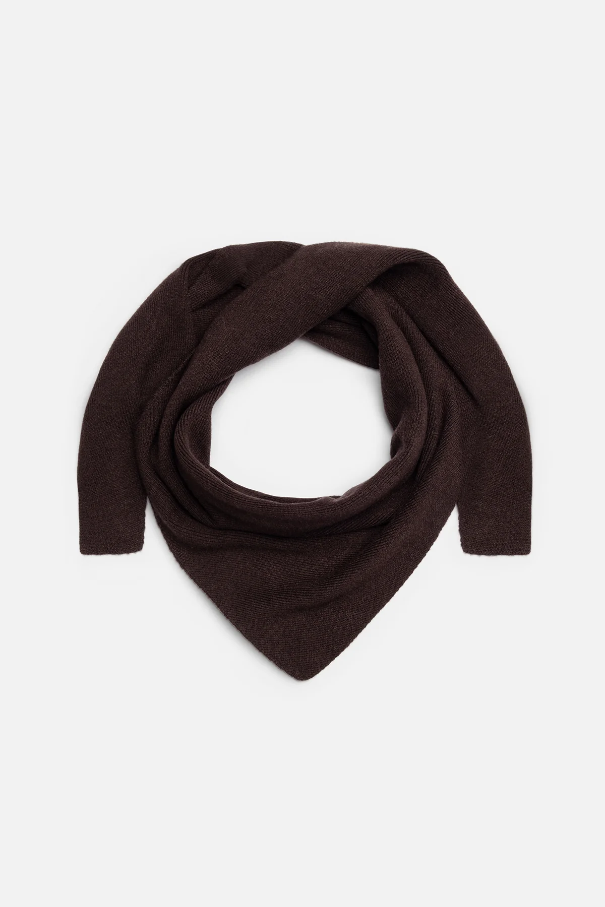 Soft Knit Triangle Scarf Brown - Image 2