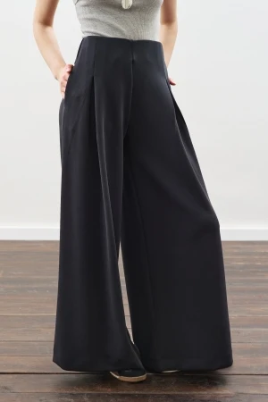 Soft Modal Wide Leg Trousers Anthracite - Image 5
