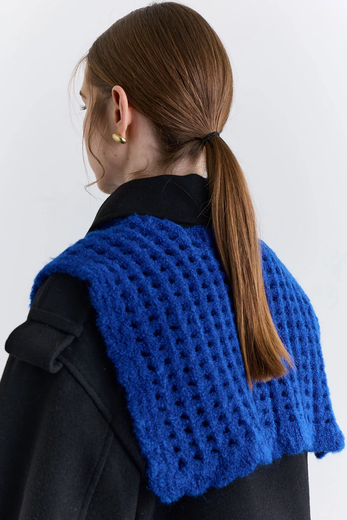Soft Texture Collar Scarf Blue - Image 6