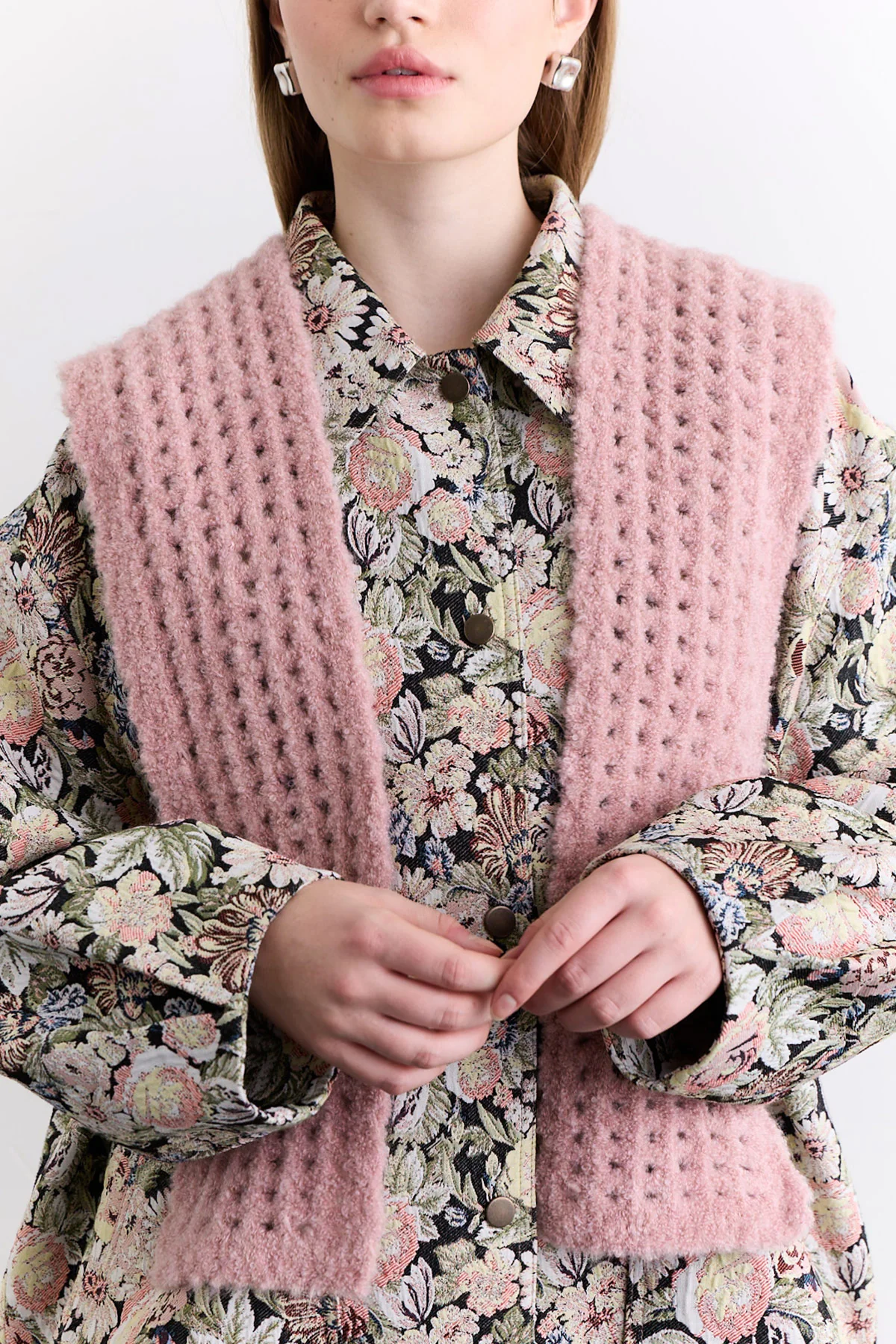 Soft Texture Collar Scarf Pink - Image 6