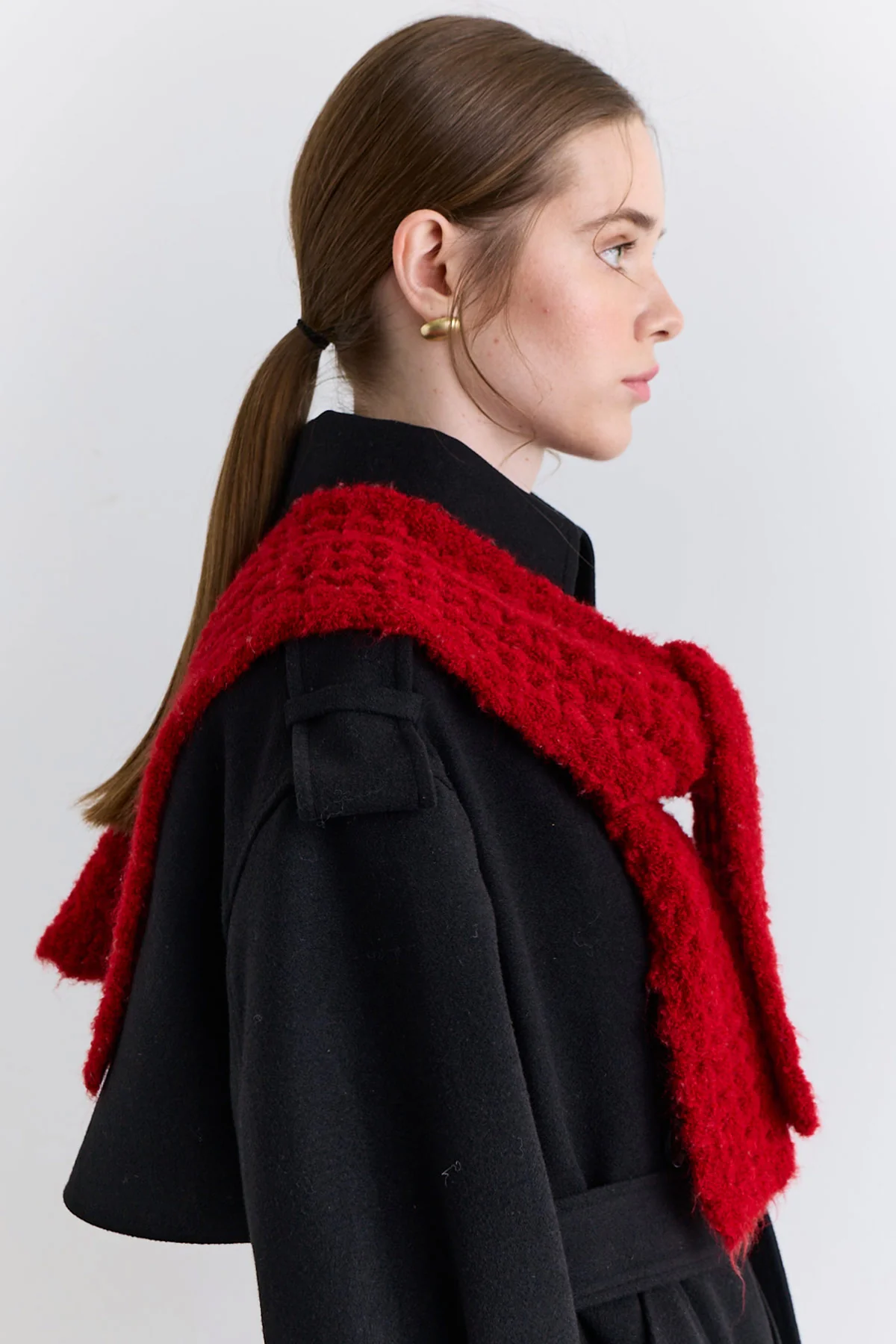 Soft Texture Collar Scarf Red - Image 2