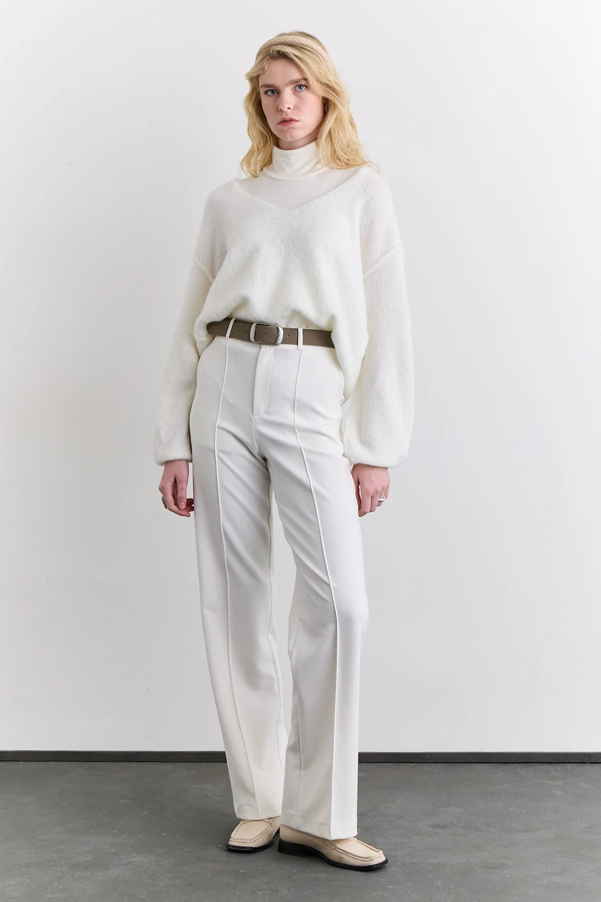 Soft Touch Knit Sweater Ecru - Image 3
