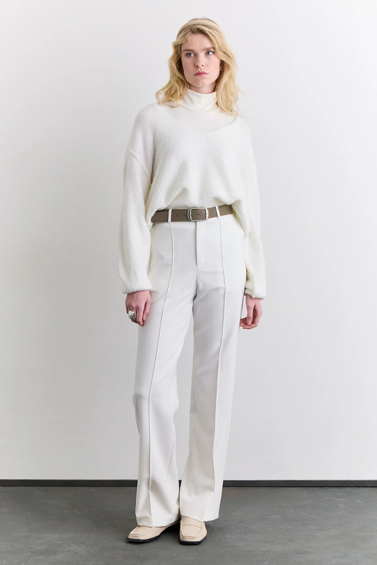 Soft Touch Knit Sweater Ecru - Image 4