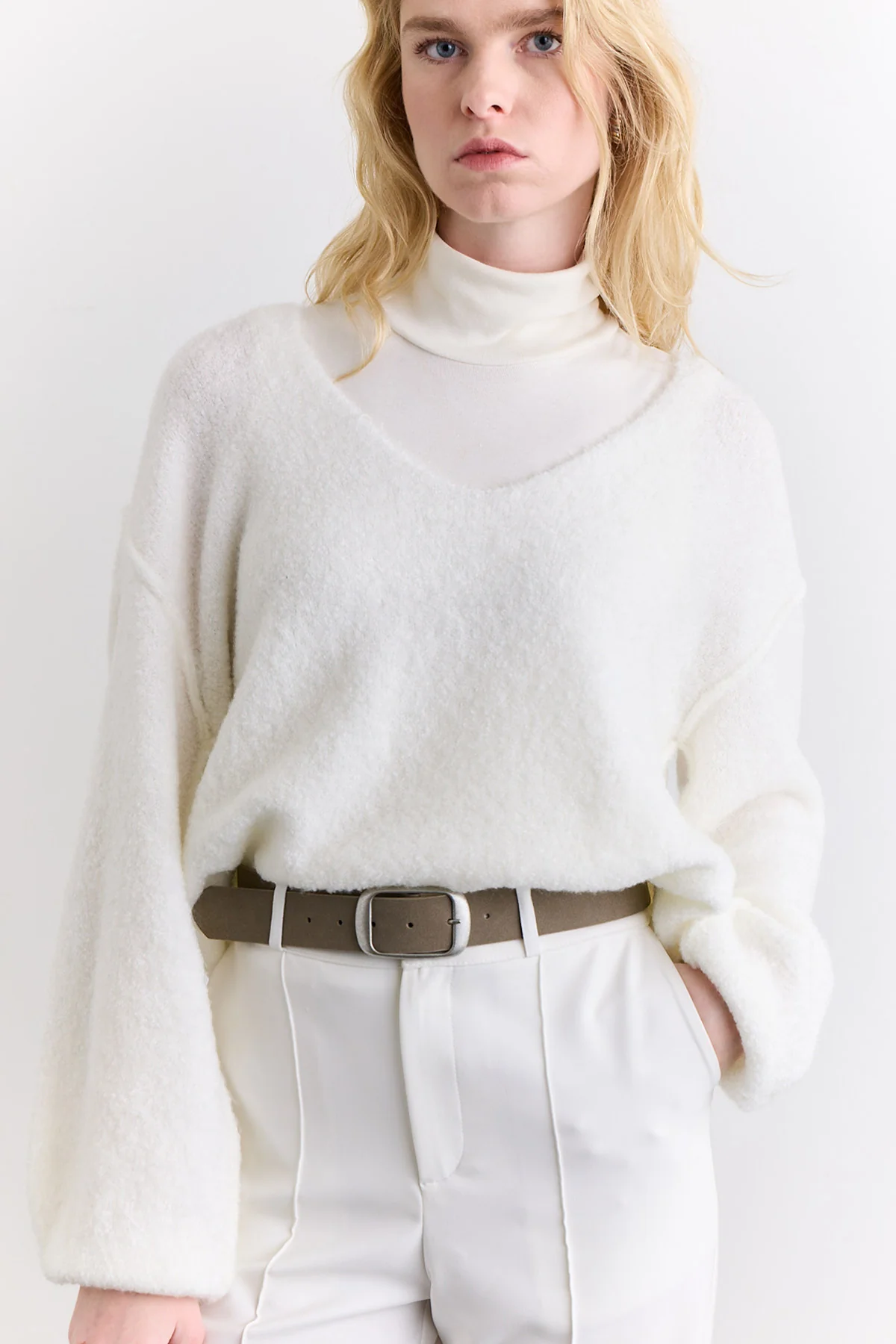 Soft Touch Knit Sweater Ecru - Image 6