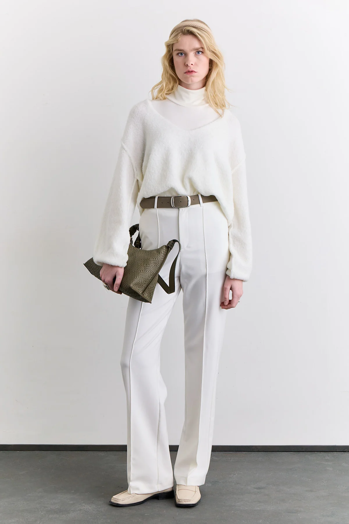 Soft Touch Knit Sweater Ecru - Image 8