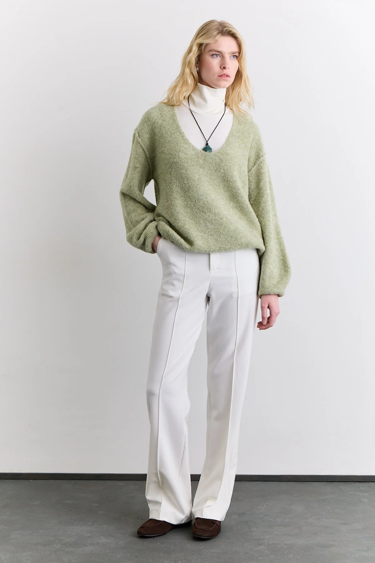 Soft Touch Knit Sweater Green - Image 4