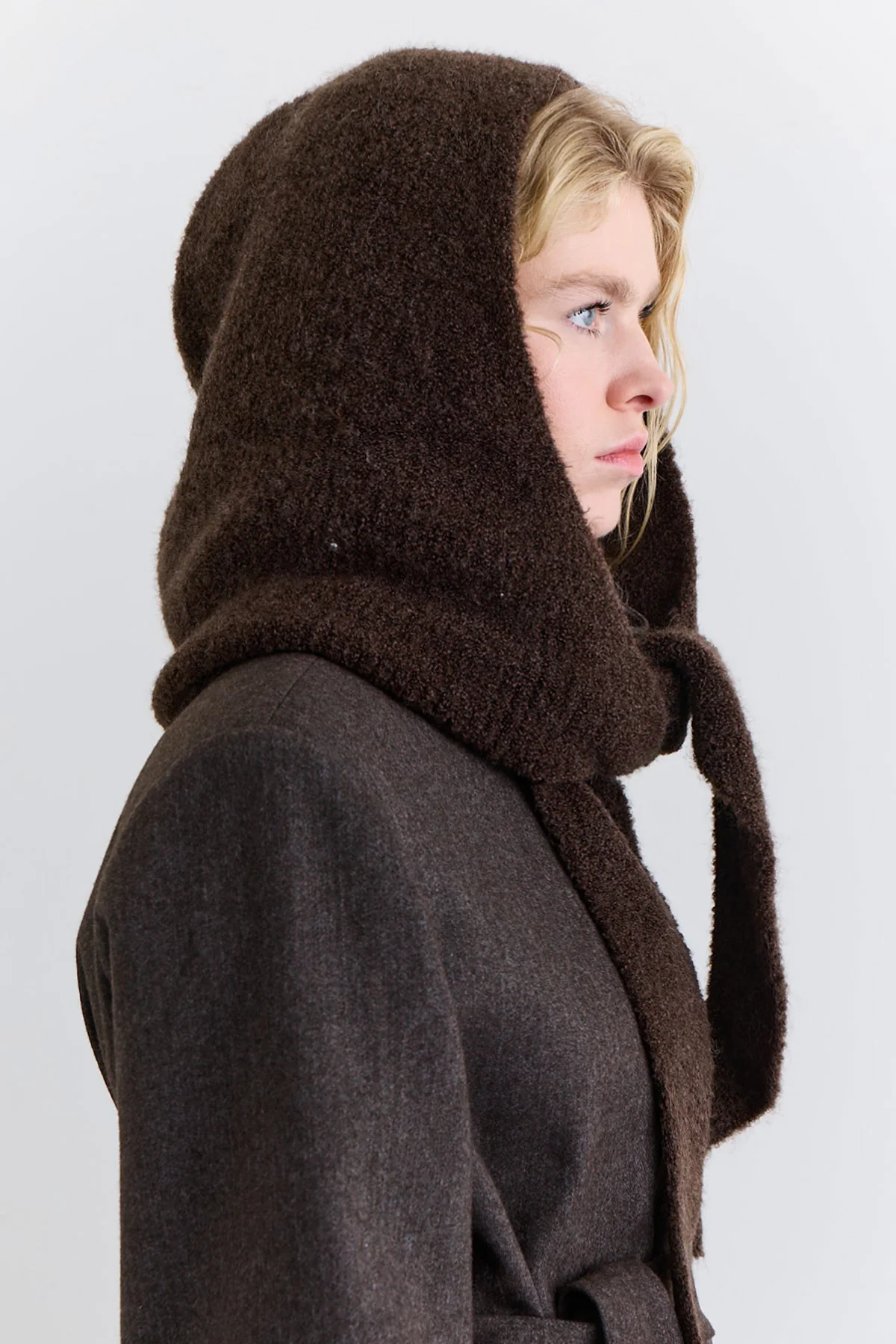 Soft Touch Tie Hood Dark Brown - Image 2