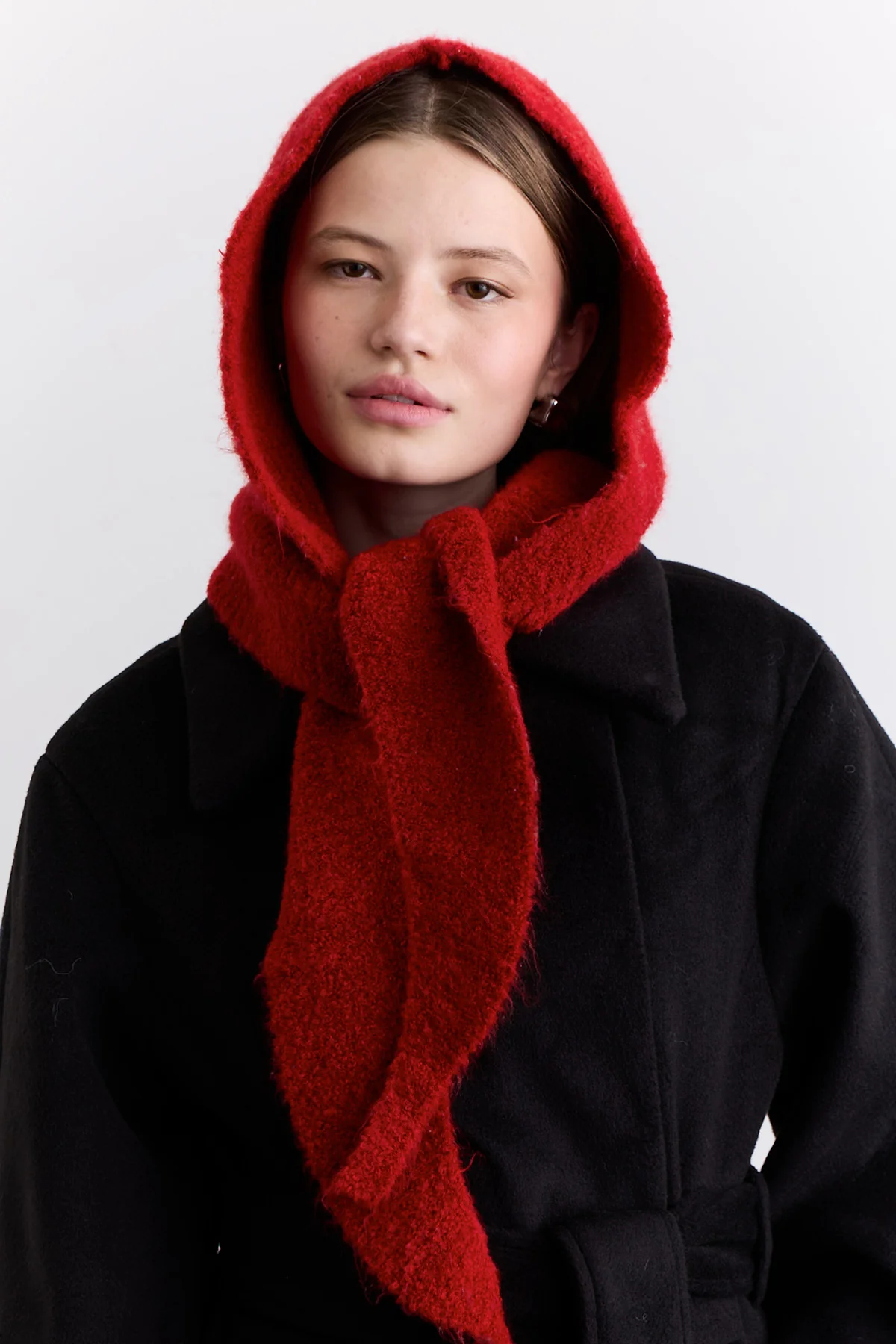 Soft Touch Tie Hood Red
