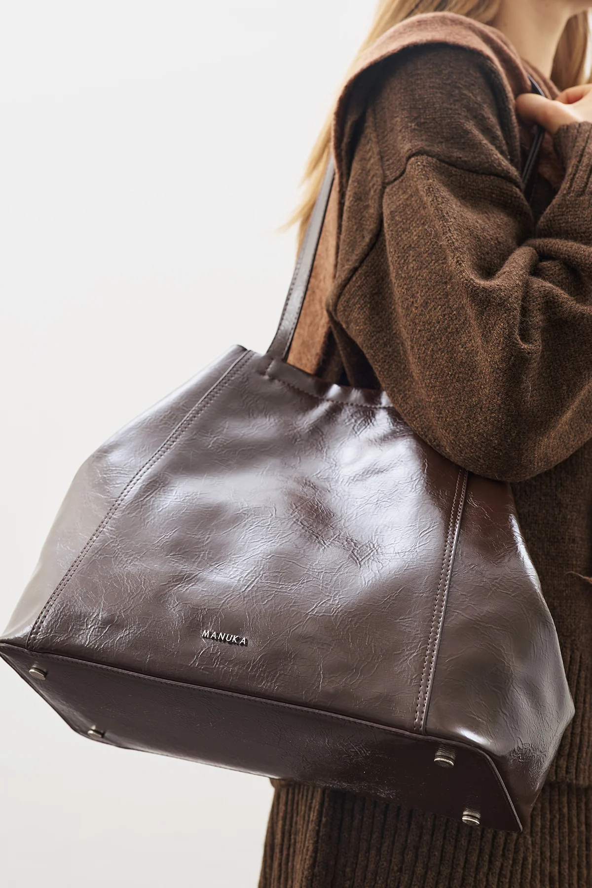 SQUARE TOTE ÇANTA KAHVERENGİ - Image 2