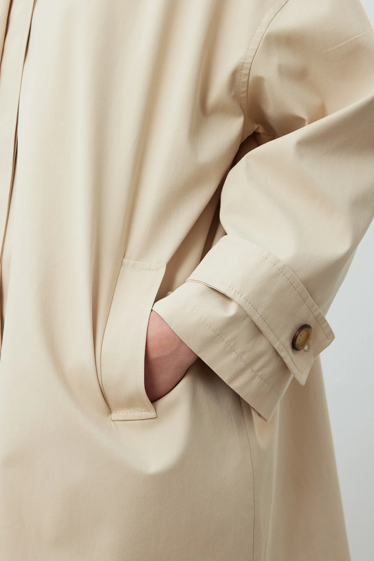 Stockholm Scarf Detailed Oversize Trench Coat Beige - Image 5