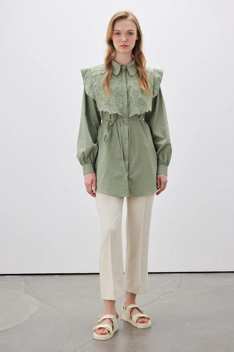 Straight Cut Trousers Beige - Image 9