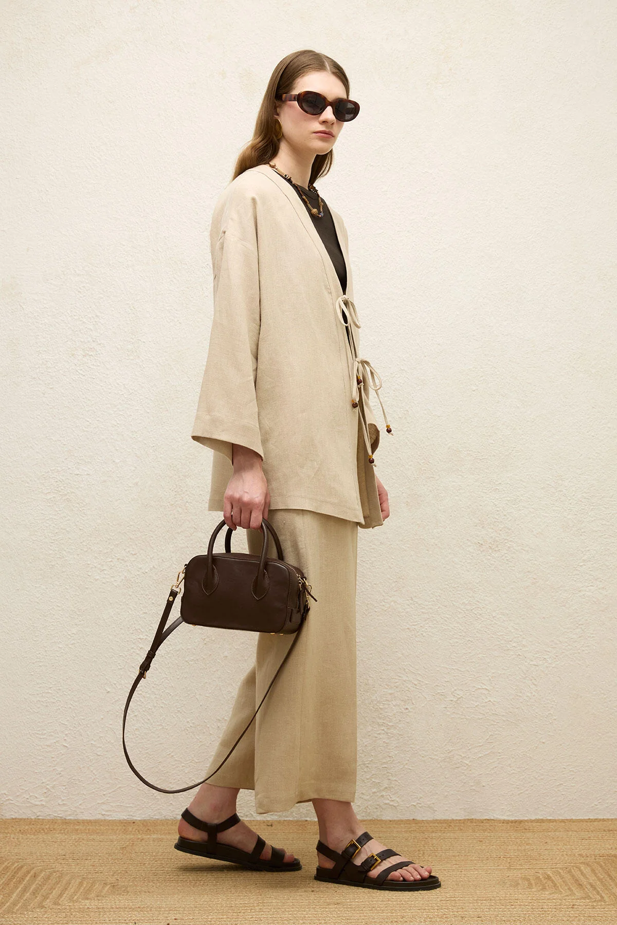Straight Linen Trousers Natural - Image 7