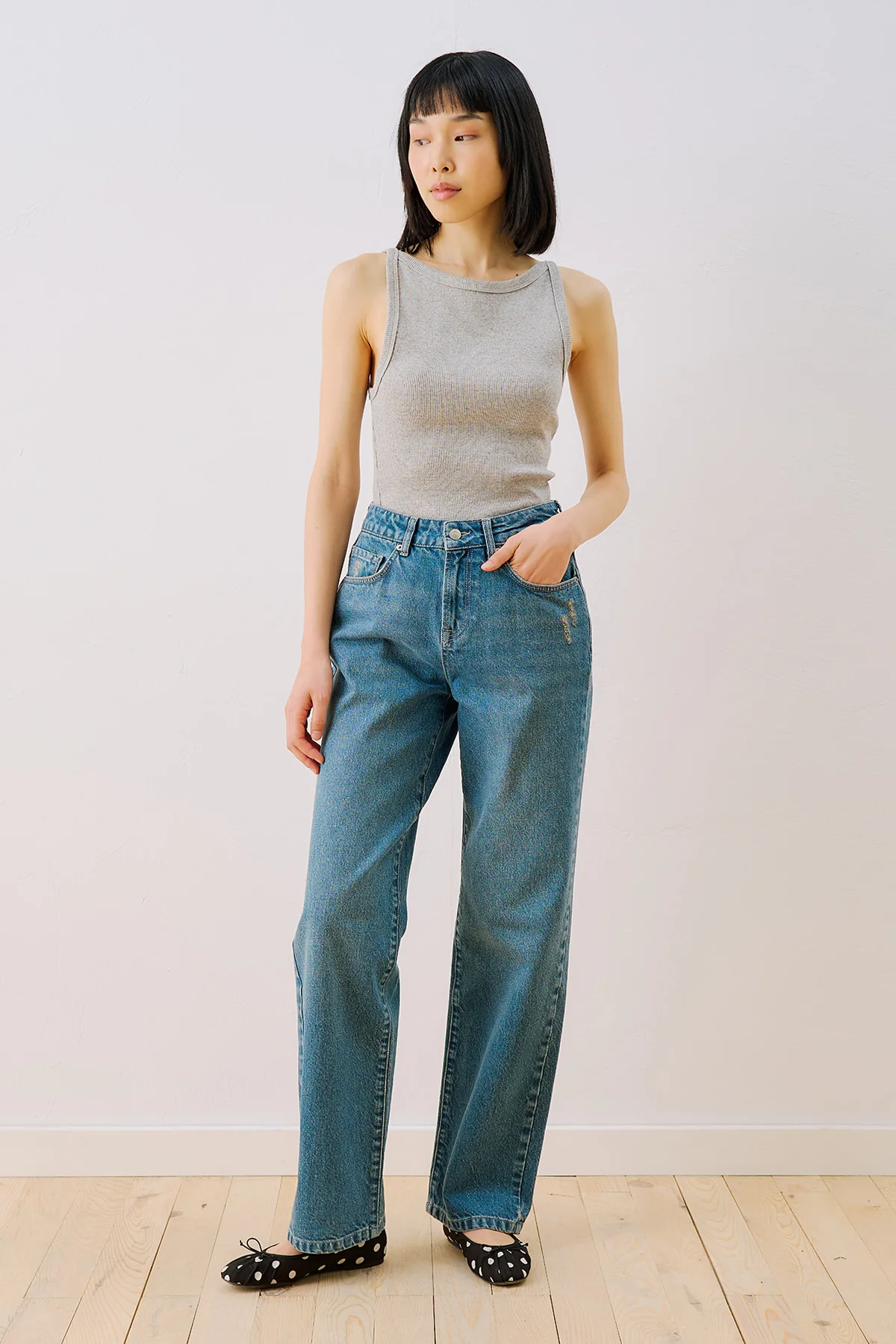 Straight Long Leg Jeans Blue - Image 2