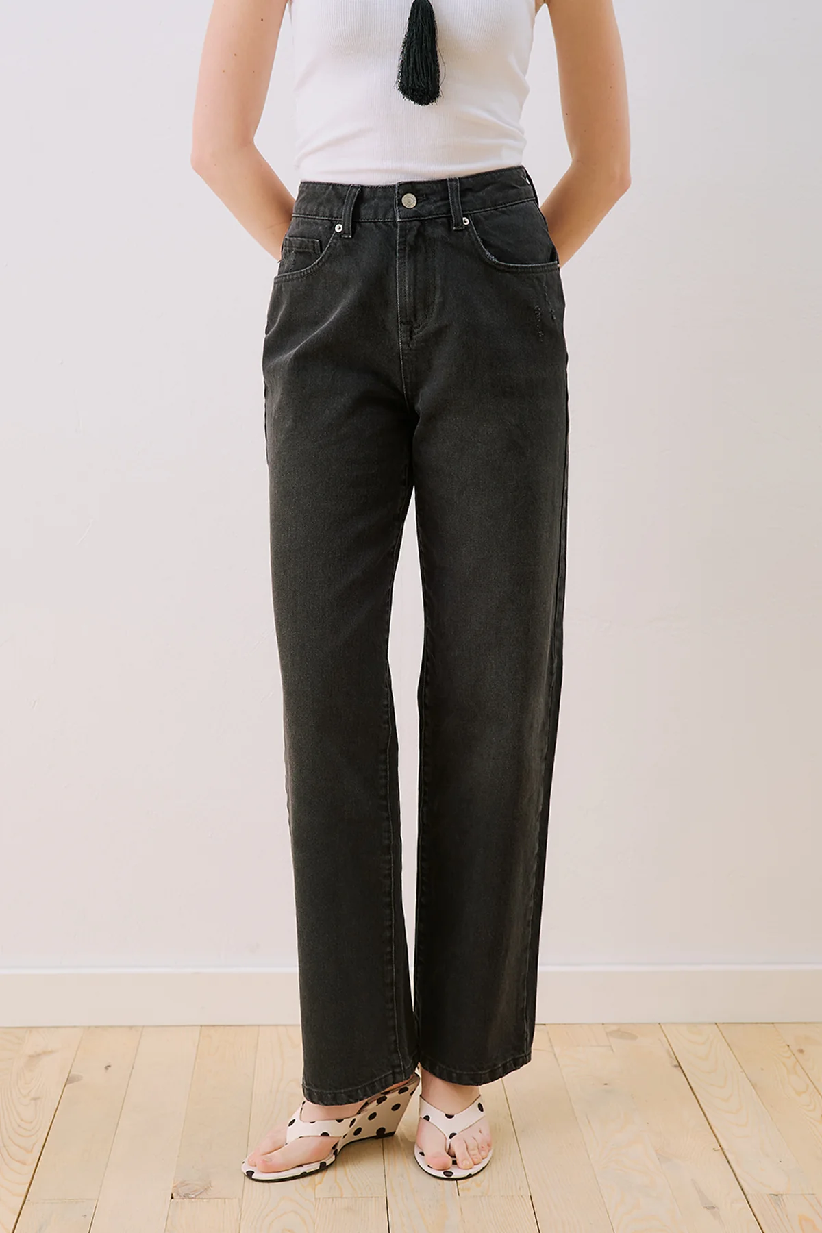 Straight Long Leg Jeans Black - Image 6