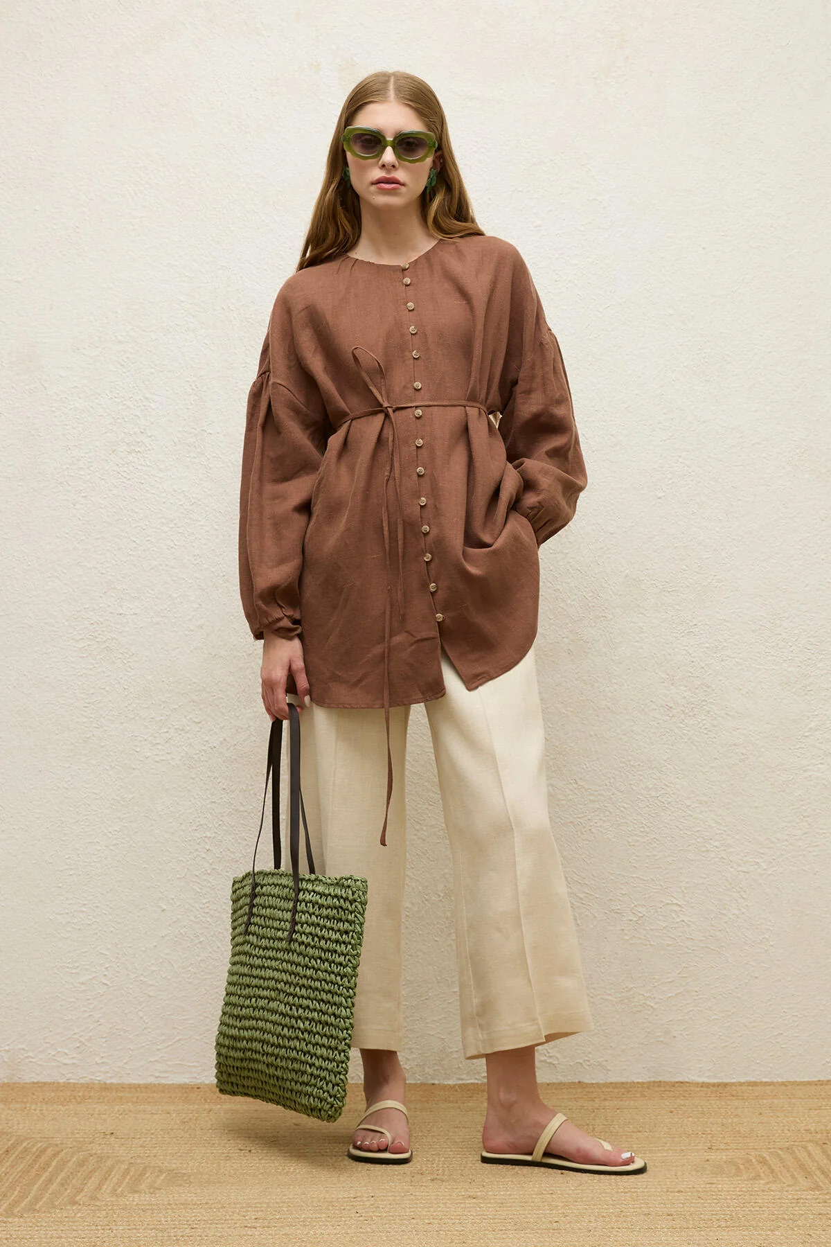 Strap Straw Handbag Green - Image 3