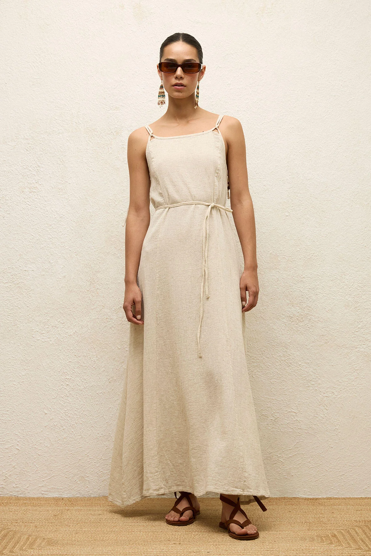 Strappy Cotton Dress Natural