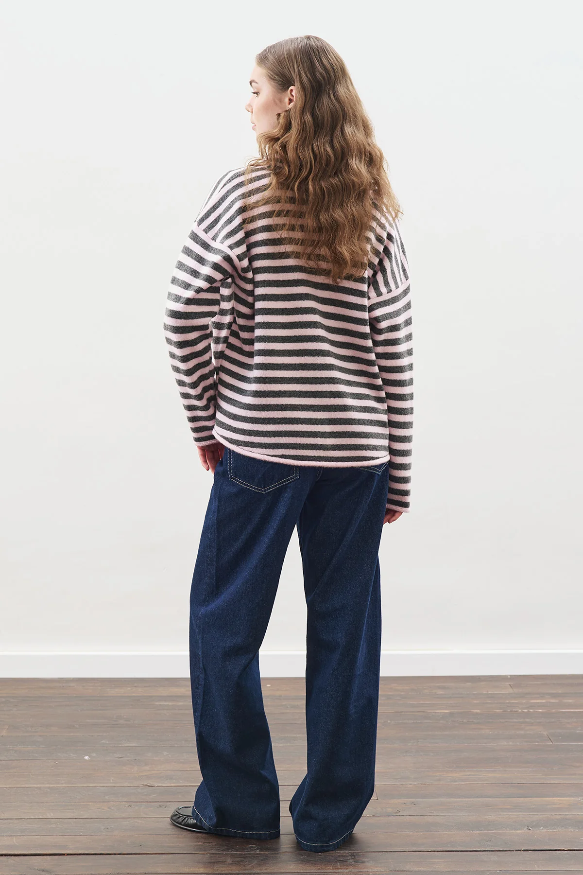 Striped Cardigan With Scarf Detail Pink - Image 7