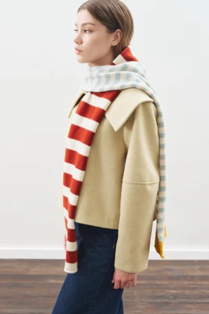 Striped Long Scarf Blue - Image 2