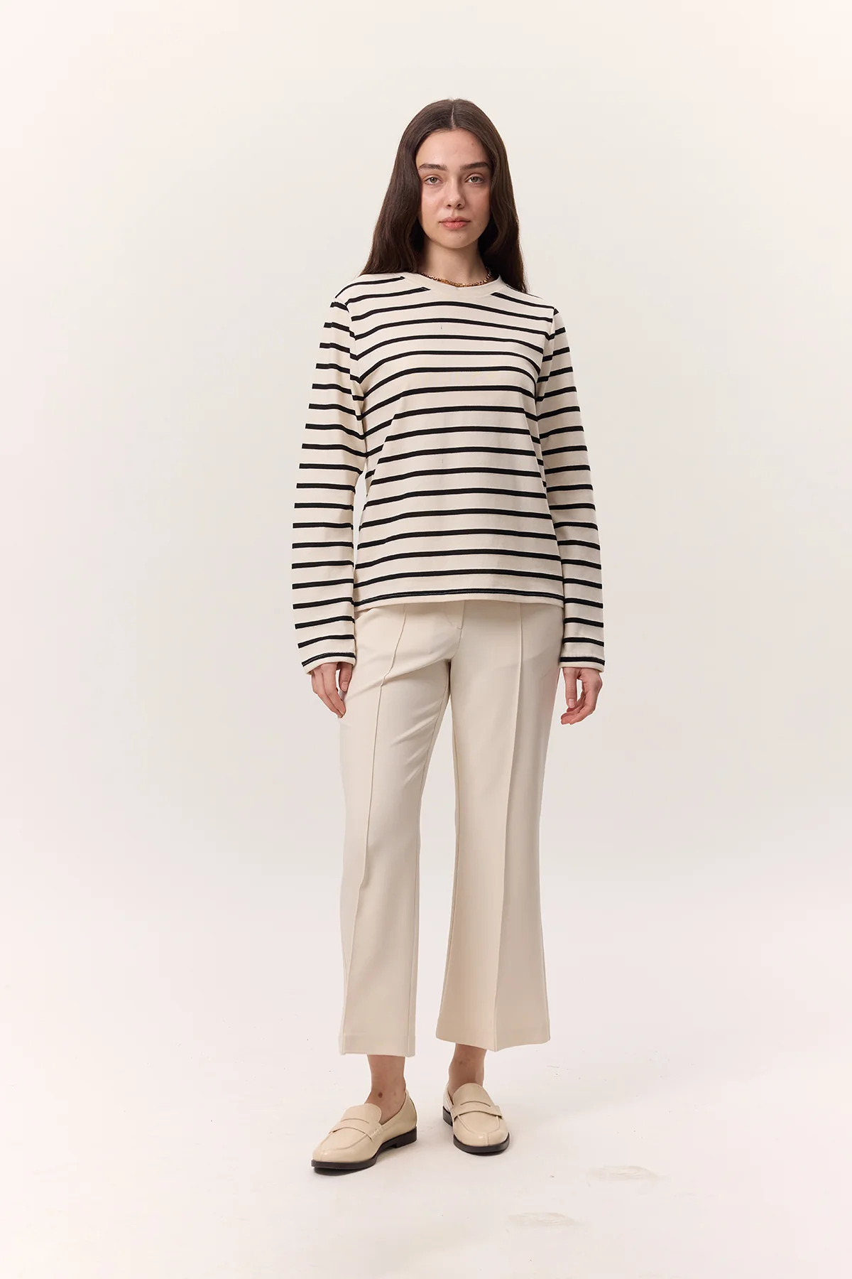 Striped Long-Sleeve Regular Fit T-Shirt Black - Image 5