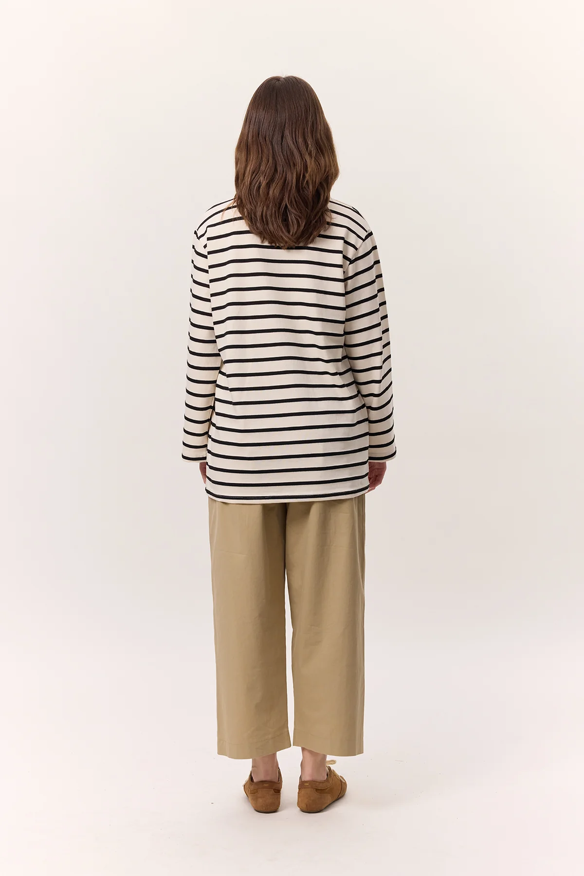 Striped Oversized Long Sleeve T-Shirt Black - Image 6