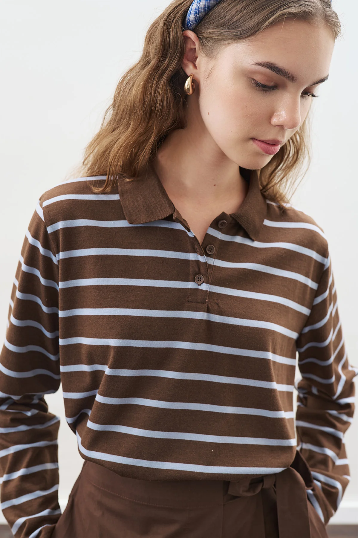 Striped Polo T-Shirt Blue - Image 4