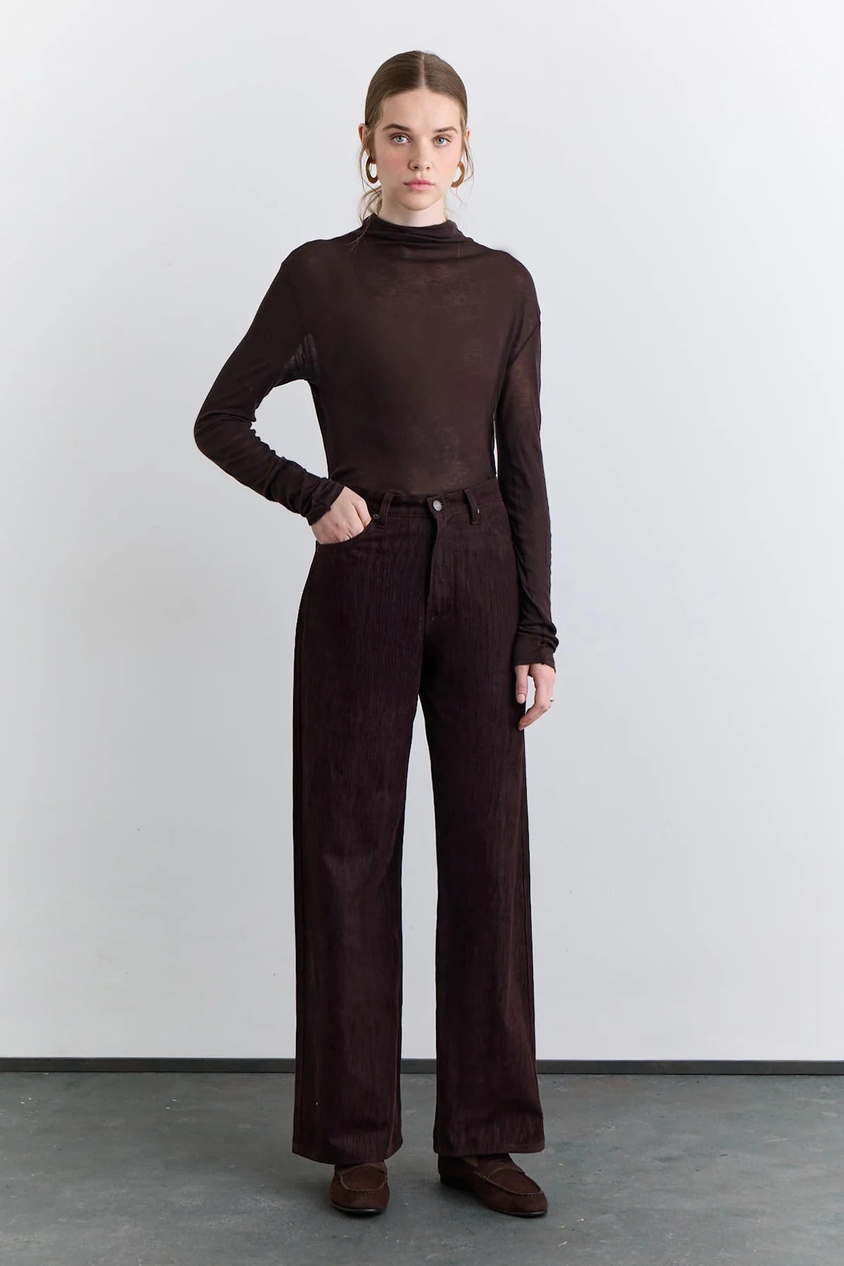 Studio Denim Trousers Brown - Image 8