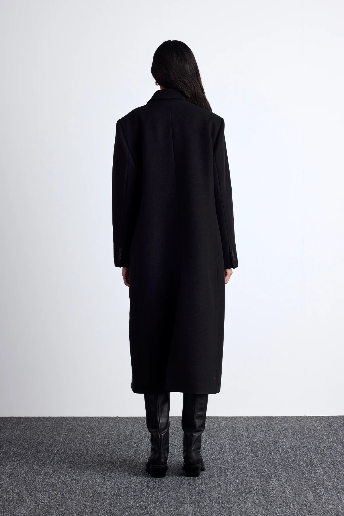 Tailored Masculine Coat Black - Image 8