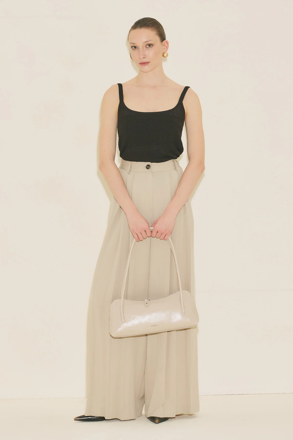 Tansy Pleated Trousers Beige - Image 3