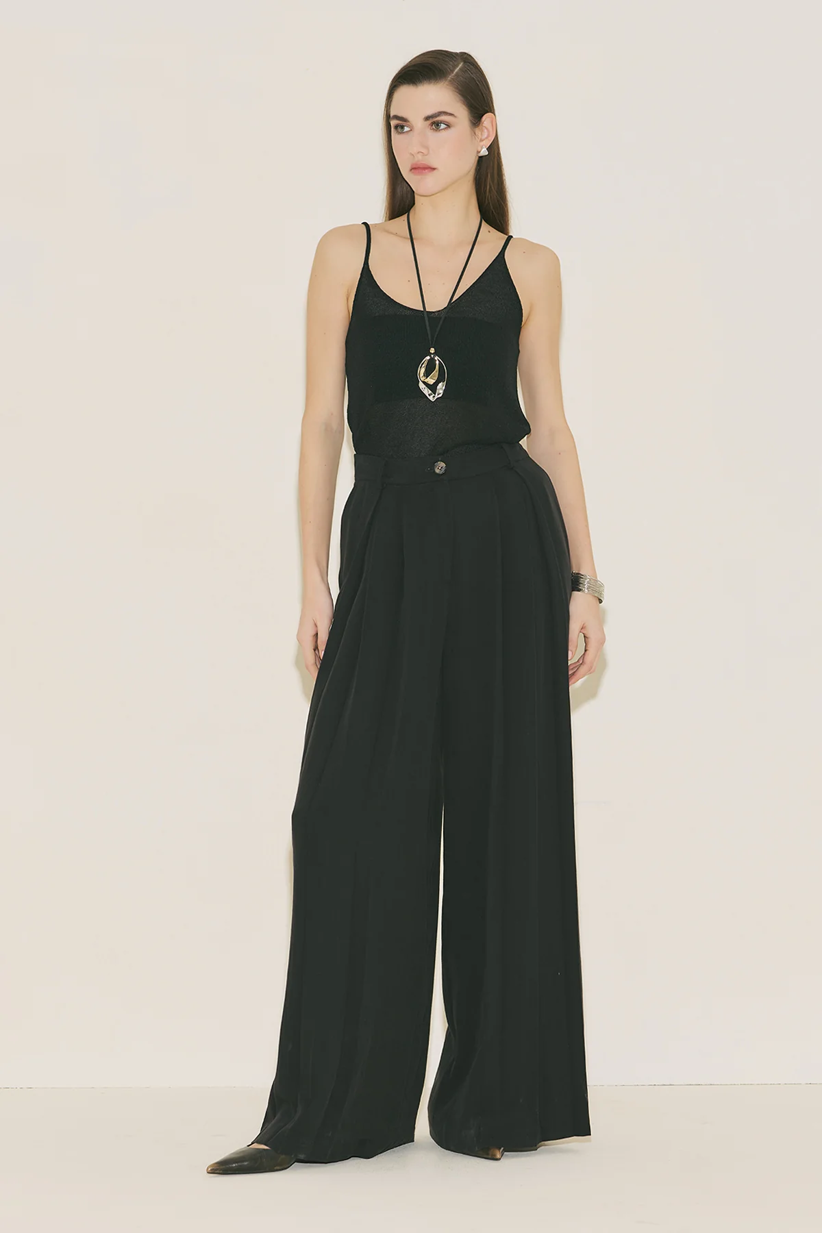 Tansy Pleated Trousers Black - Image 7