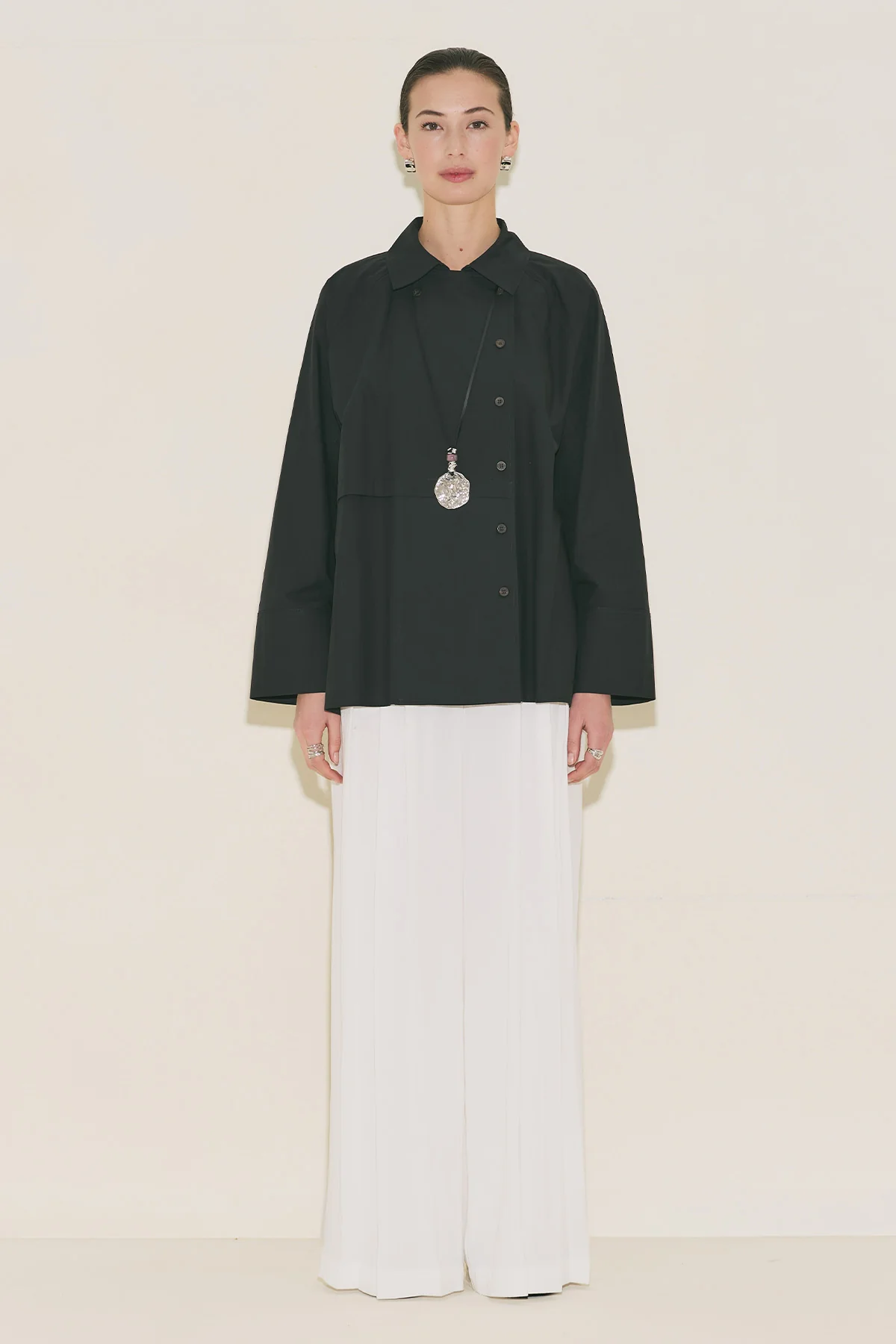 Tansy Pleated Trousers Ecru - Image 12