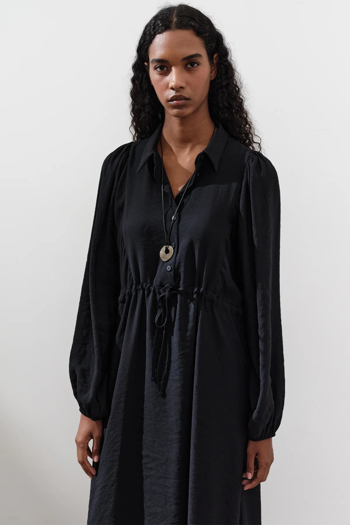 Tencel Fluid Dress Black - Image 6