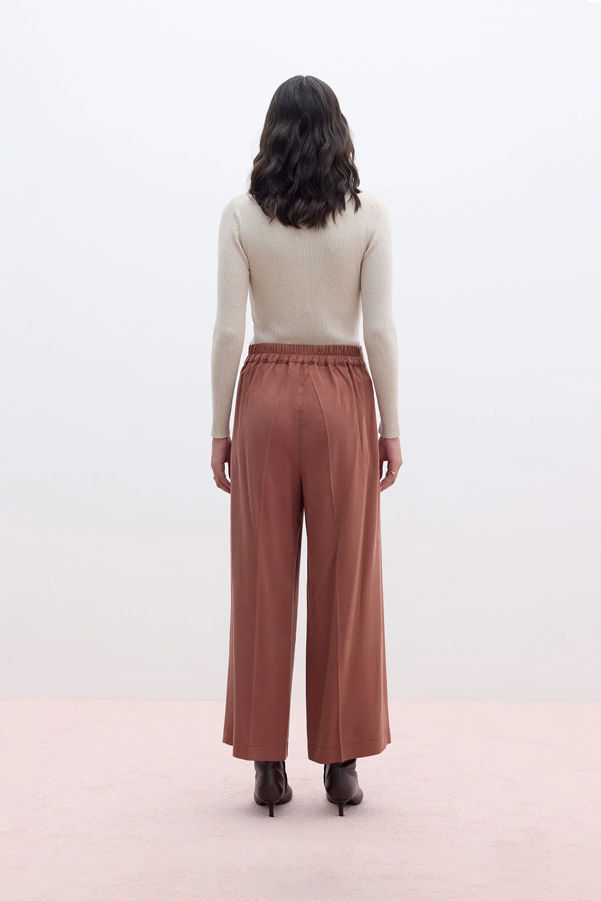 Tencel Wide Leg Trousers Copper - Image 7