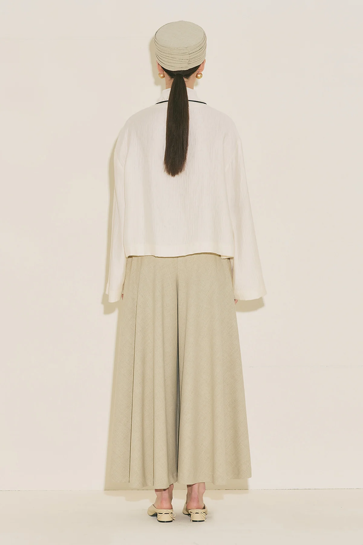Textured Drape Blouse Pearl - Image 14