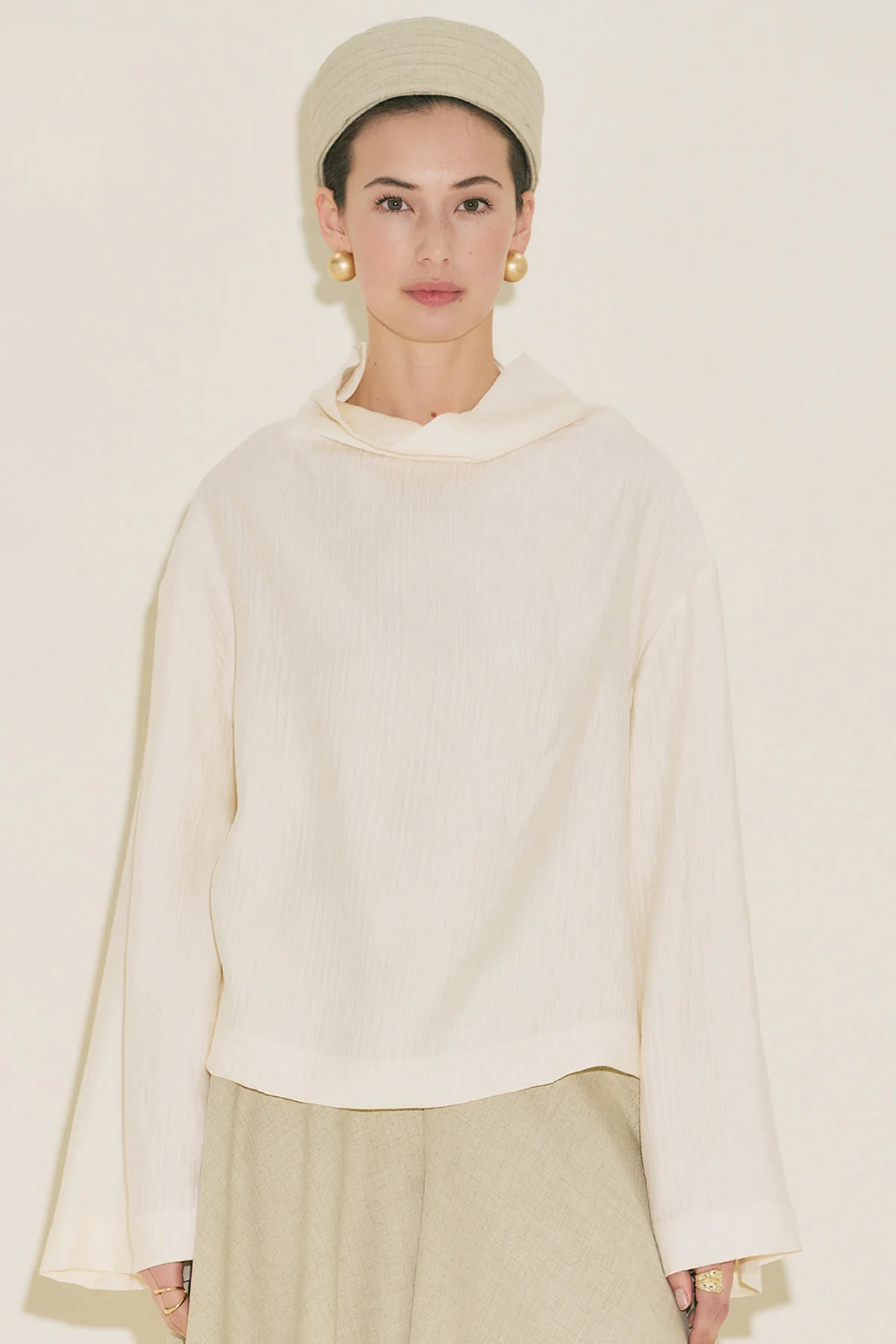 Textured Drape Blouse Pearl - Image 2