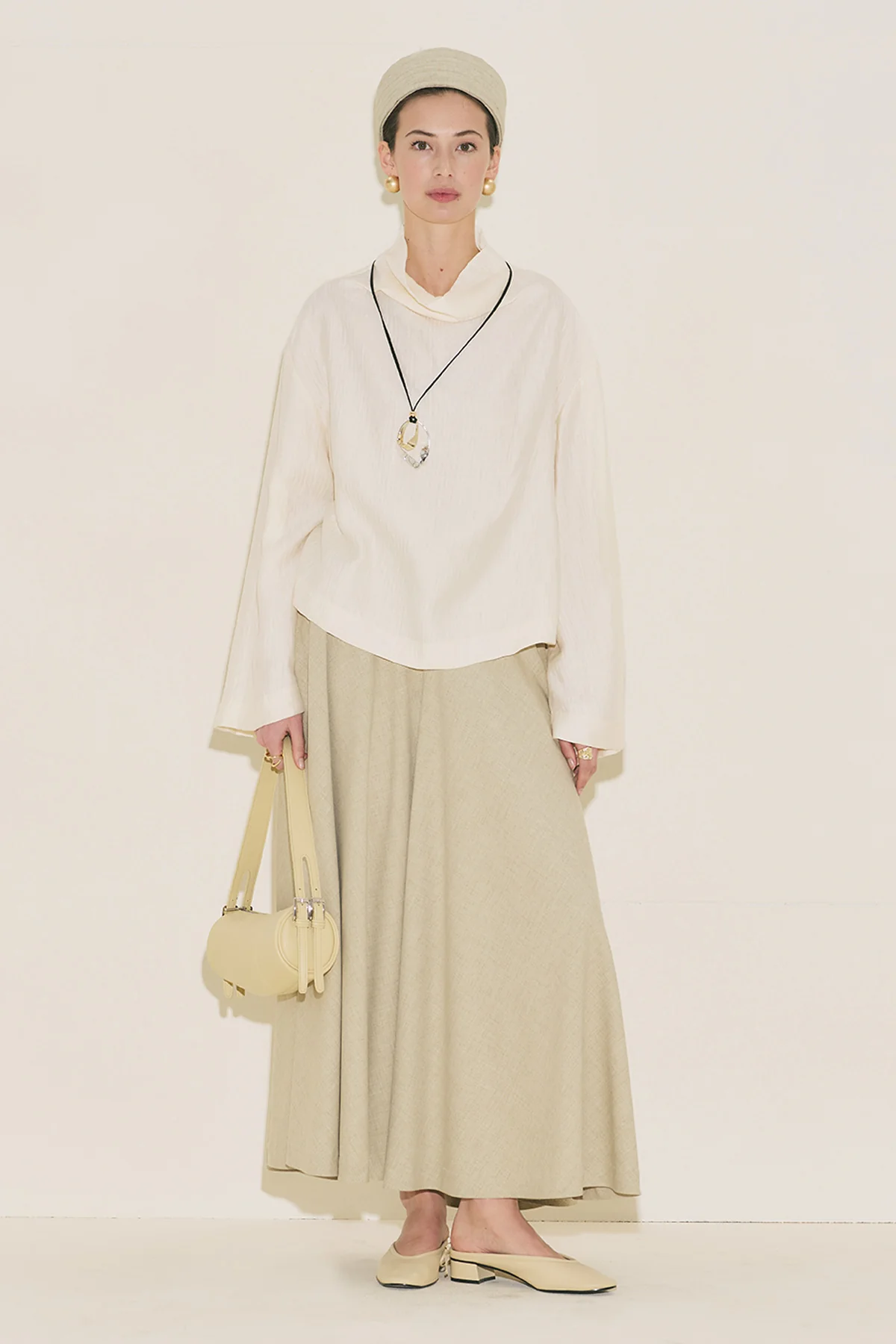 Textured Drape Blouse Pearl - Image 8