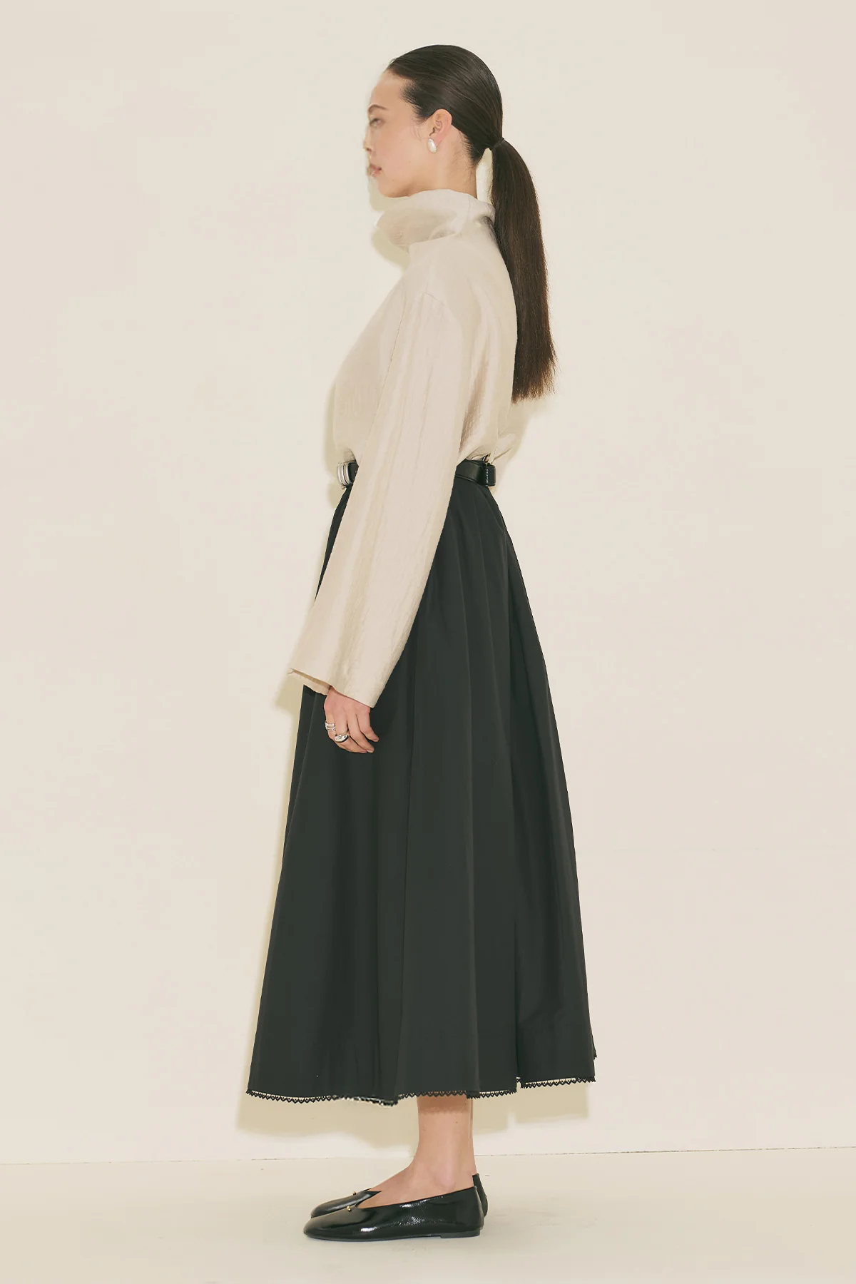 Textured Drape Blouse Stone - Image 13