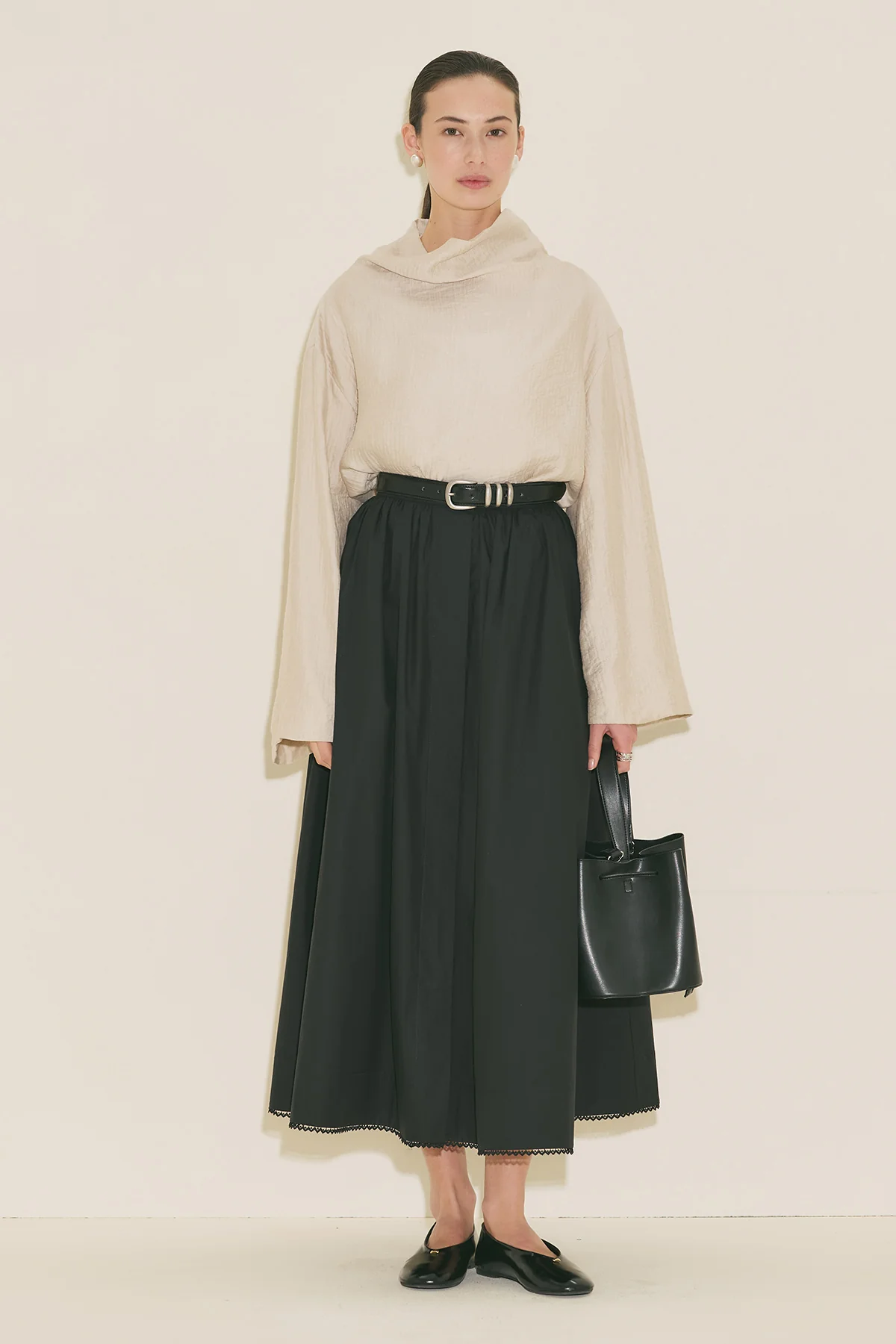 Textured Drape Blouse Stone - Image 14