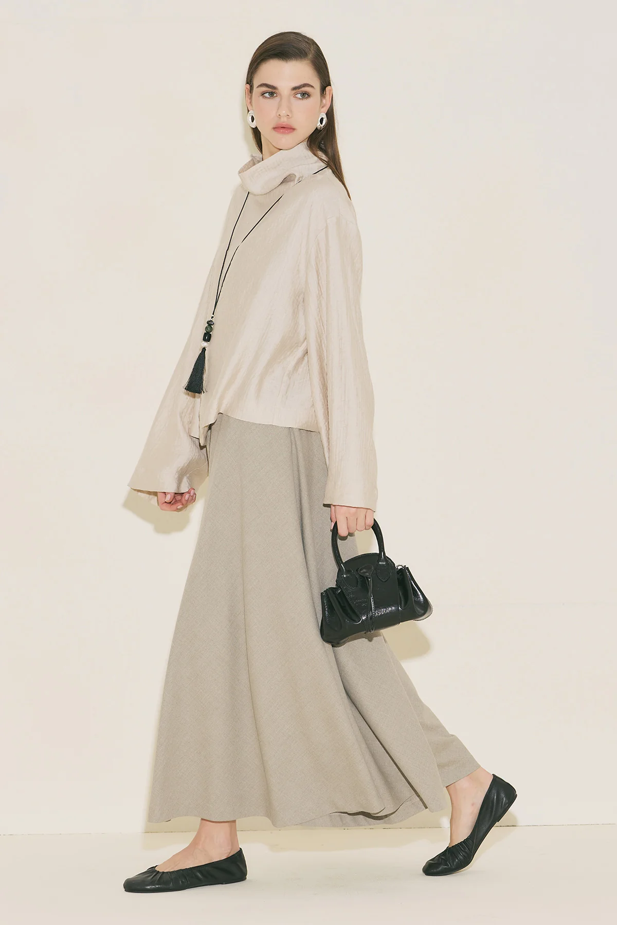 Textured Drape Blouse Stone - Image 16