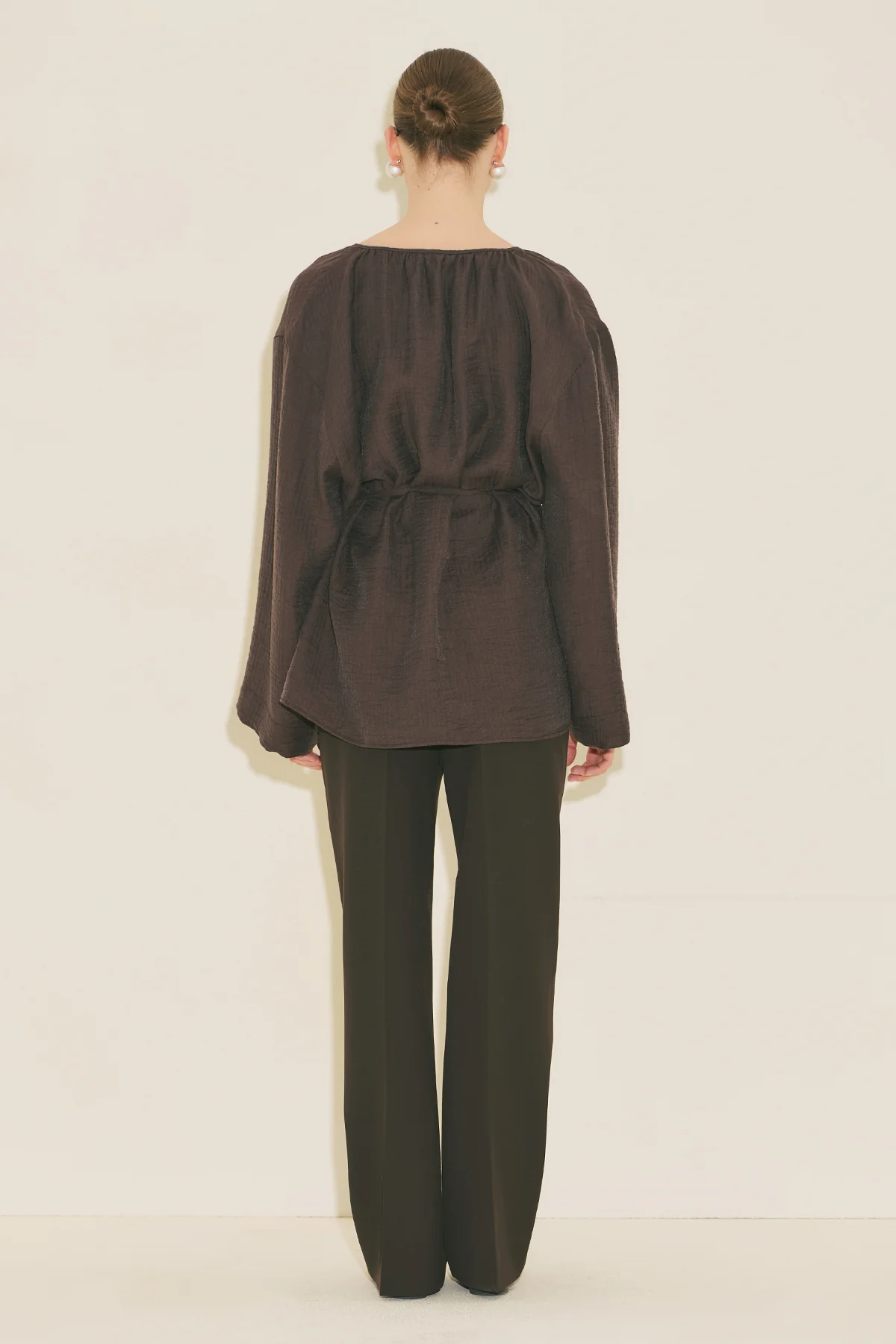 Textured Drape Tunic Brown - Image 6