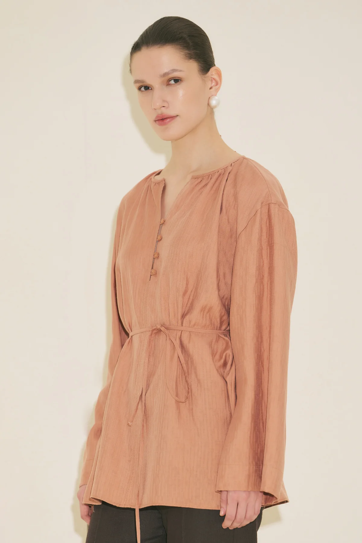 Textured Drape Tunic Orange - Image 12