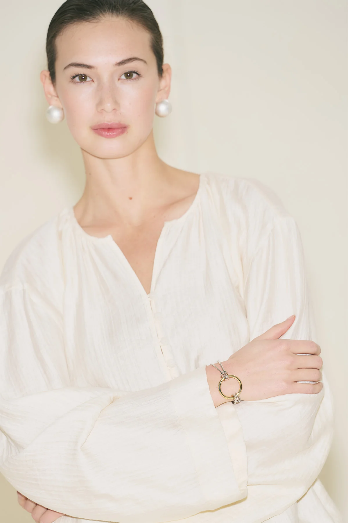 Textured Drape Tunic Pearl - Image 11